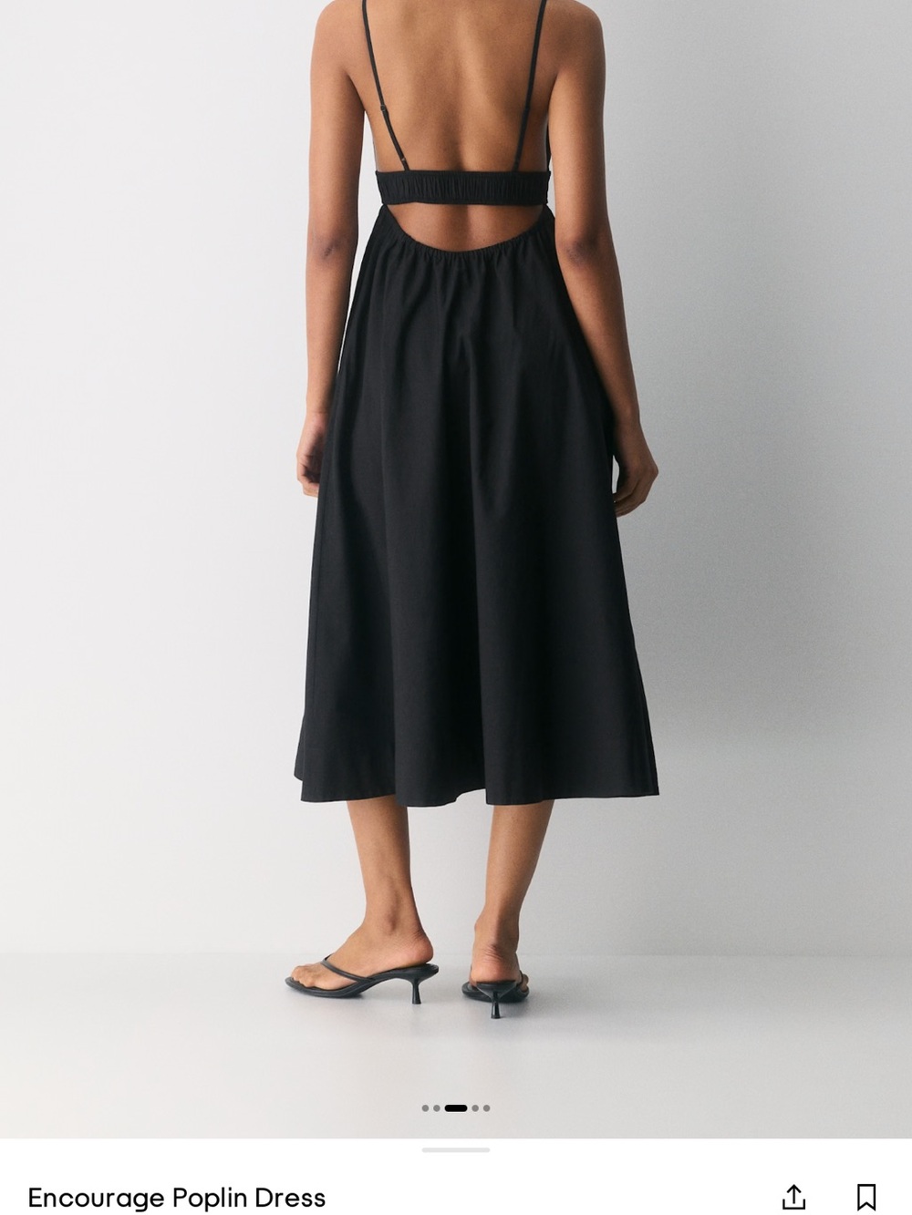 Aritzia Encourage Poplin Black Midi Skirt Dress - Picture 3 of 11